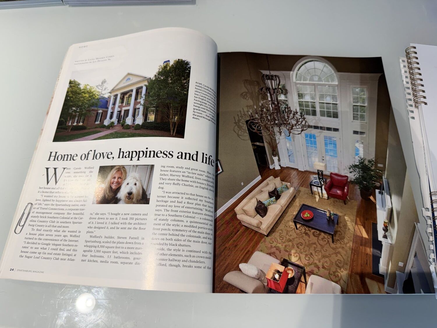 Opening spread of the Spartanburg Magazine feature
