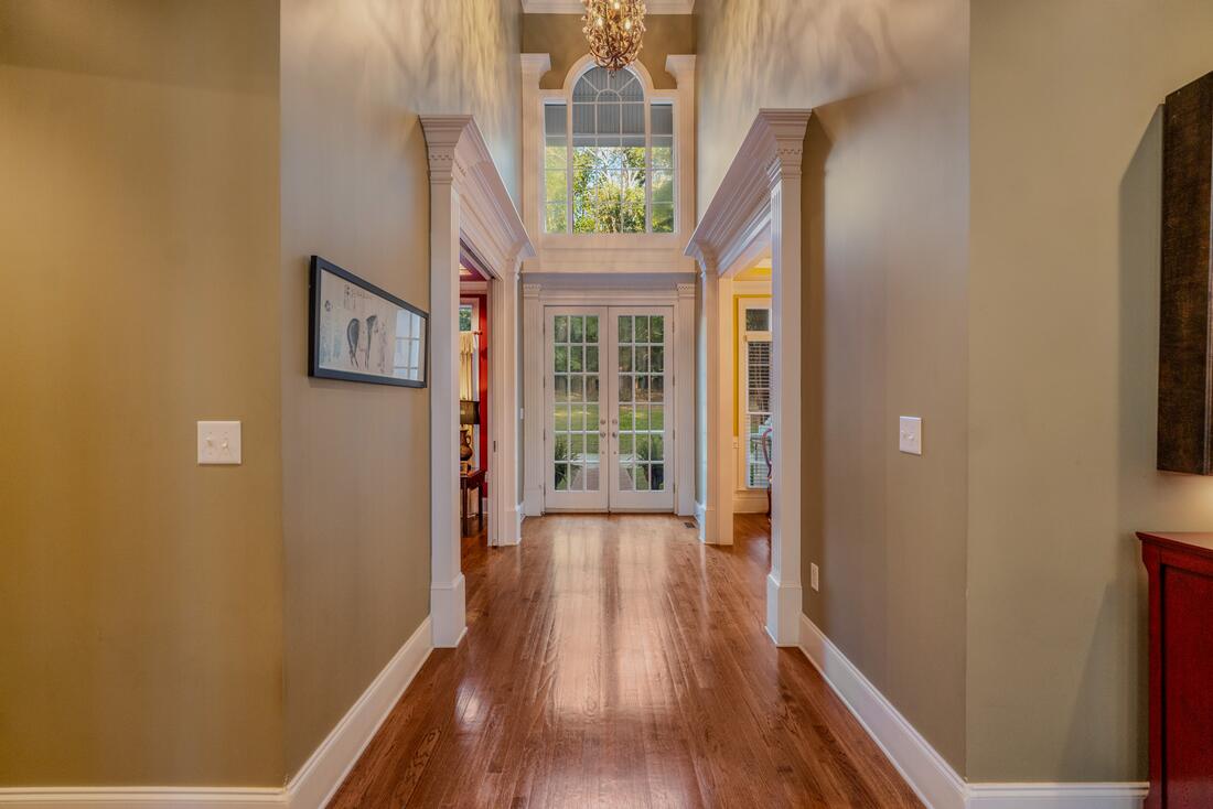Center hall to the rear French doors