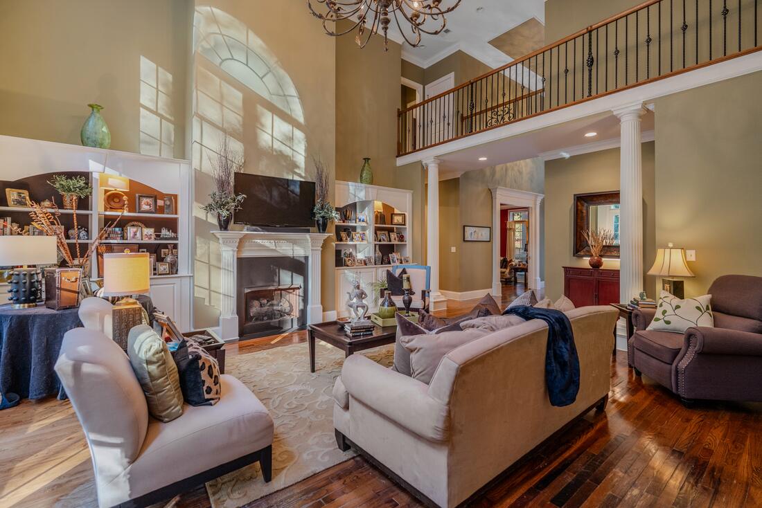 Family room built-ins and fireplace